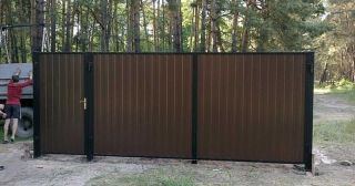 Купить распашные ворота из профнастила Саянск, цена от 2735 руб.
